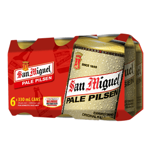 San Miguel Pale Pilsen 330 mL Can 6-Pack at ₱369.00 | Boozy.ph