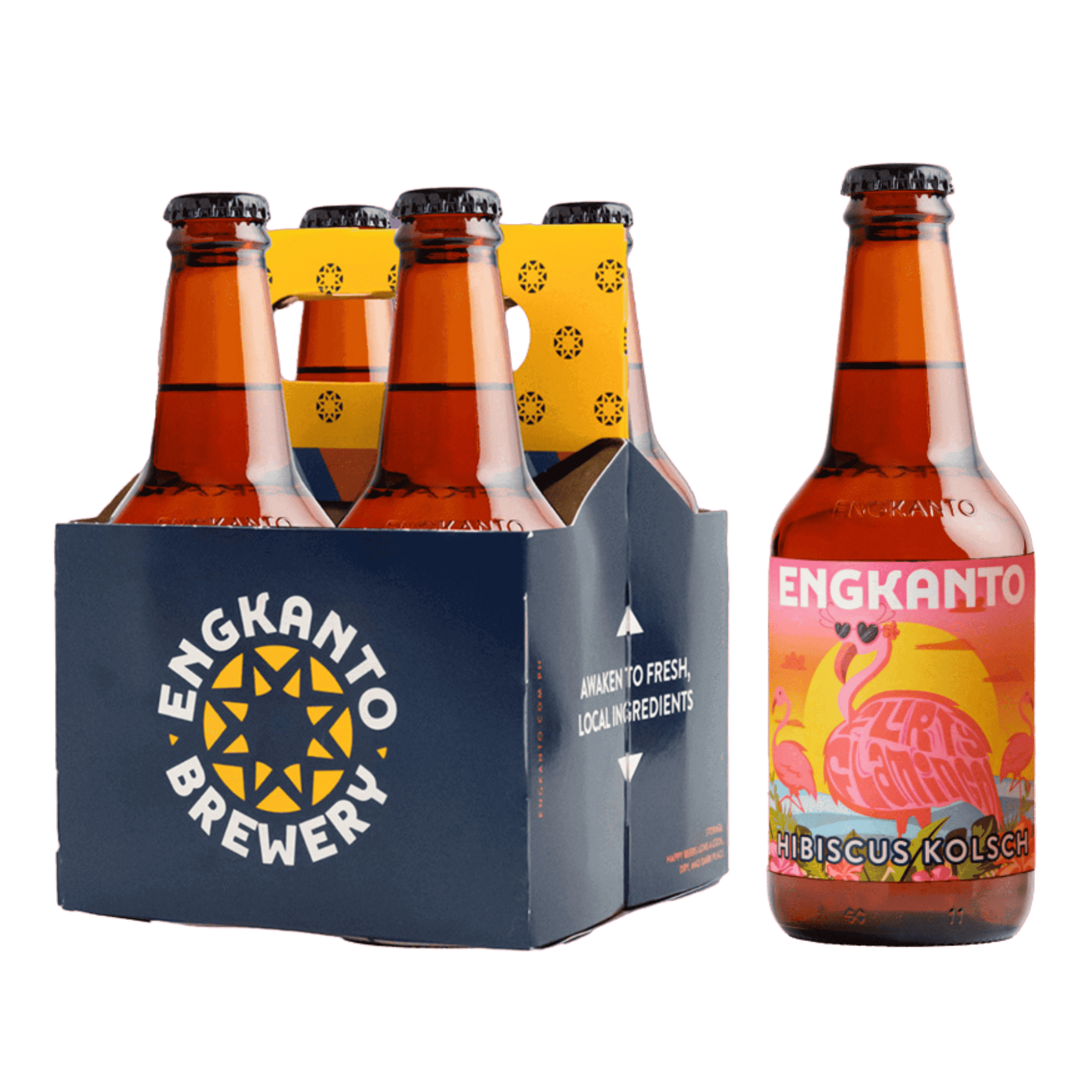 Engkanto Flirty Flamingo Hibiscus Kolsch 330ml Bottle 4-Pack at ₱494.00 | Boozy.ph