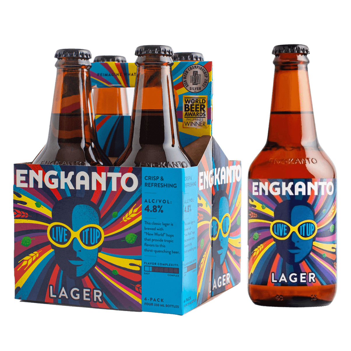 Engkanto Live It Up! Lager 330mL Bottle 4-Pack at ₱431.00 | Boozy.ph