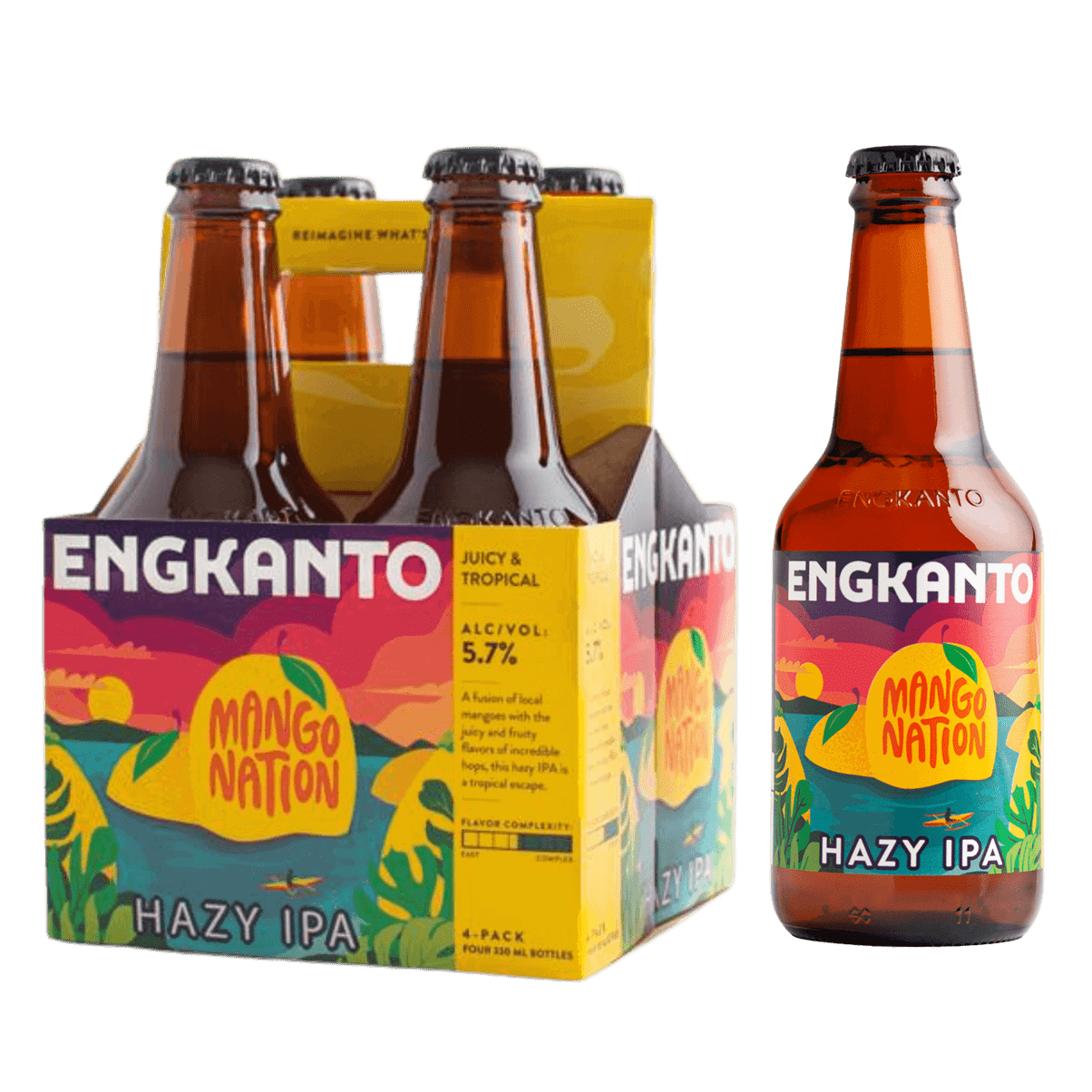 Engkanto Mango Nation - Hazy IPA 330mL Bottle 4-Pack at ₱575.00 | Boozy.ph