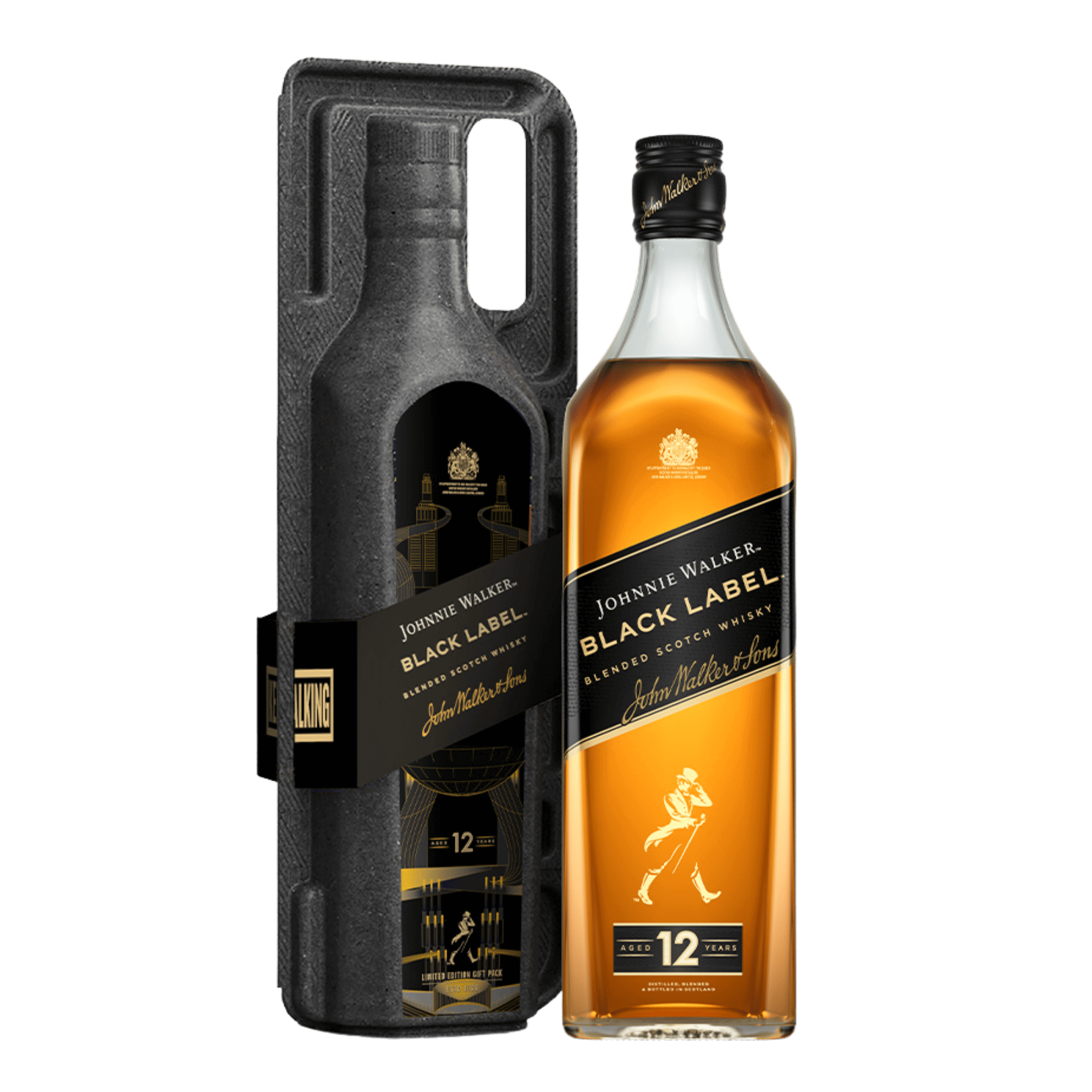 Johnnie Walker Black Label Blended Scotch Whisky 700ml Pulp Case Pack at ₱1429.00 | Boozy.ph