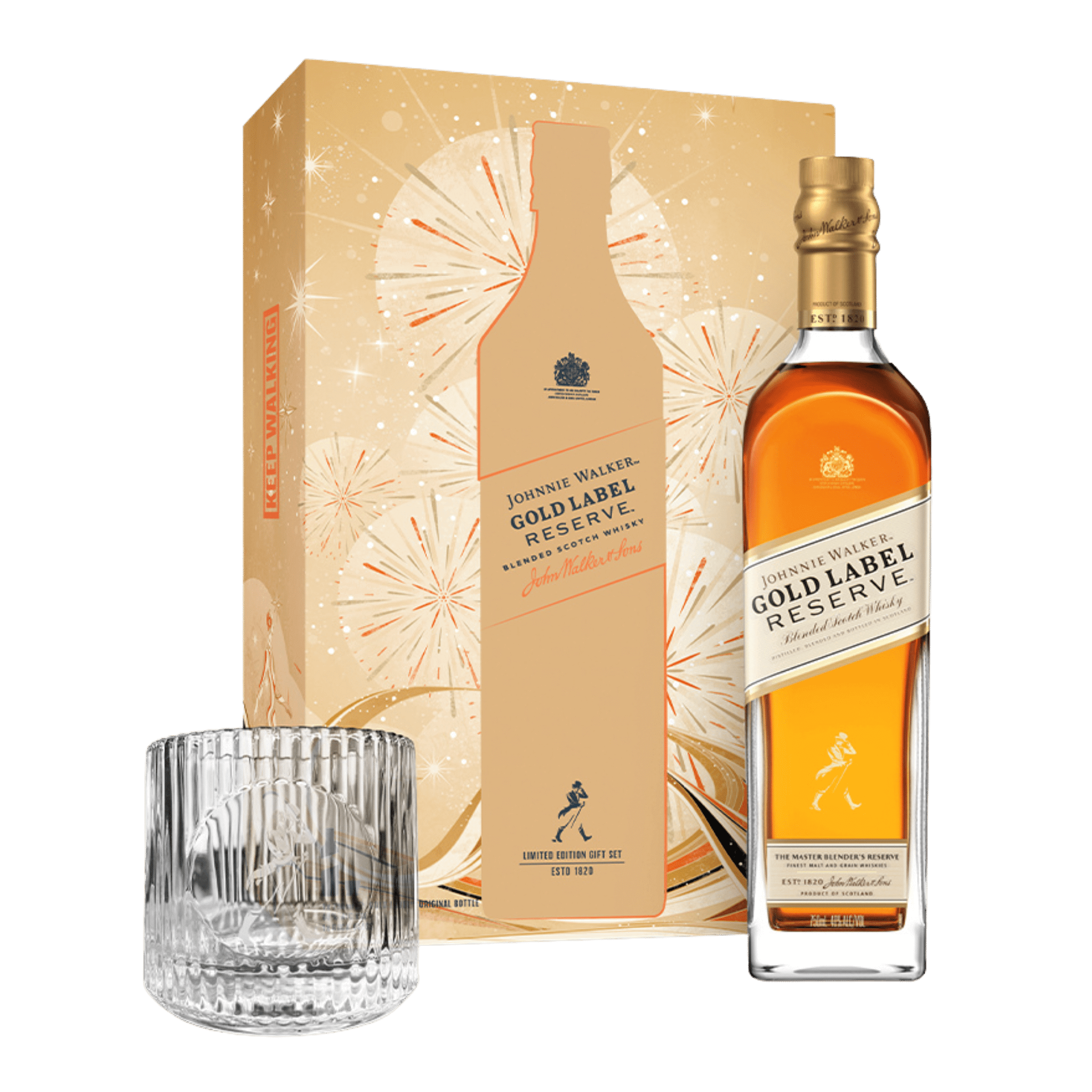 Johnnie Walker Gold Reserve 750ml Rock Glass Pack at ₱2799.00 | Boozy.ph